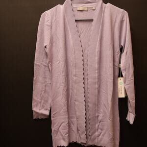 Stitch Fix Evolution NWT Lilac Tunic Lettuce Trim Blazer Ribbed Size 00